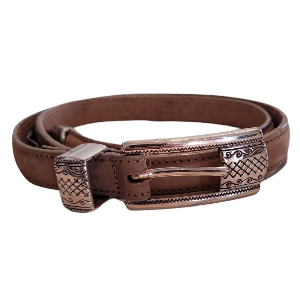 Brighton Tan Seude Belt Size 34